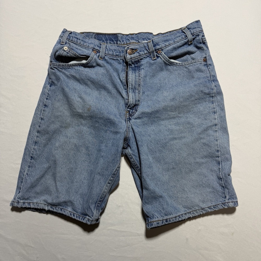 Levi's 550 Orange Tab Denim Jean Shorts Mens 32 Light Wash Relaxed Fit USA Made